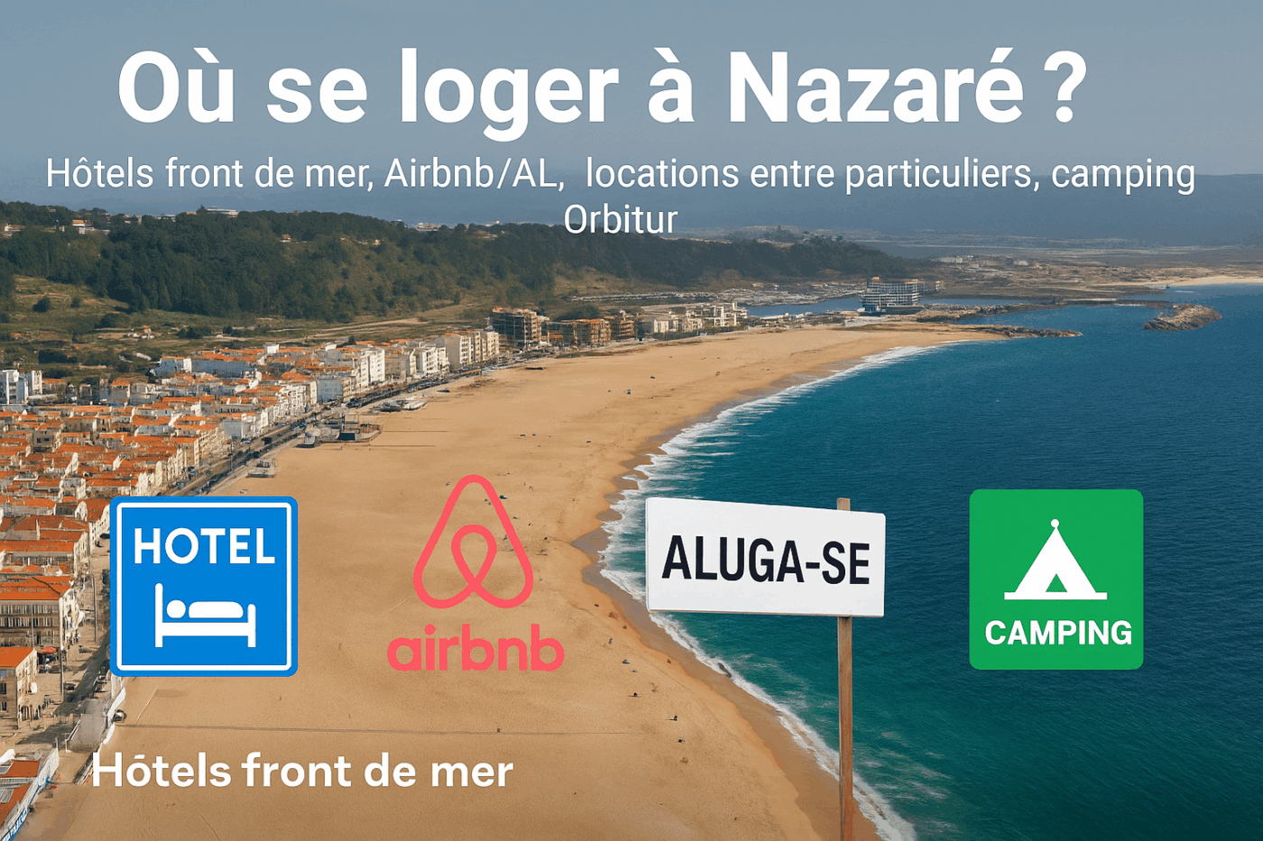 Où se loger à Nazaré : hôtels front de mer, Airbnb/AL, locations entre particuliers et camping Orbitur