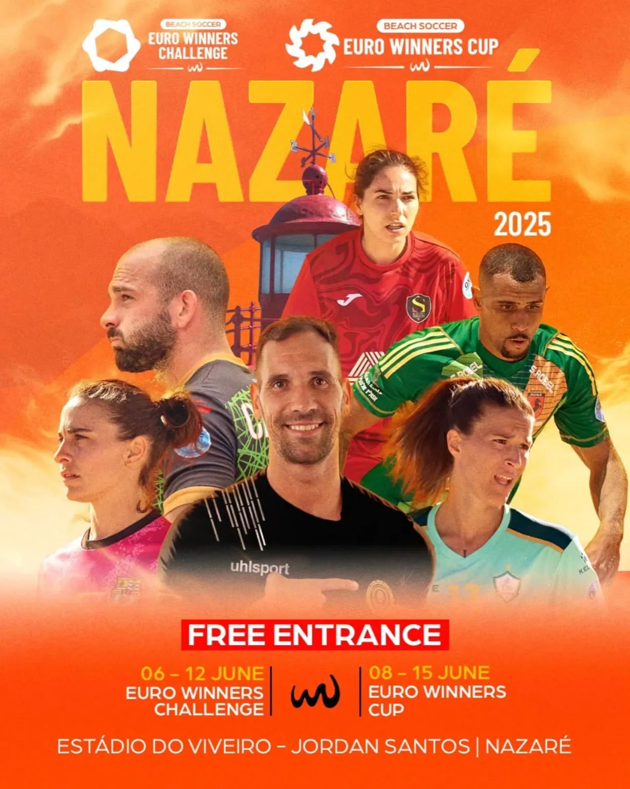Affiche Euro Winners Cup 2025 à Nazaré - Football de plage